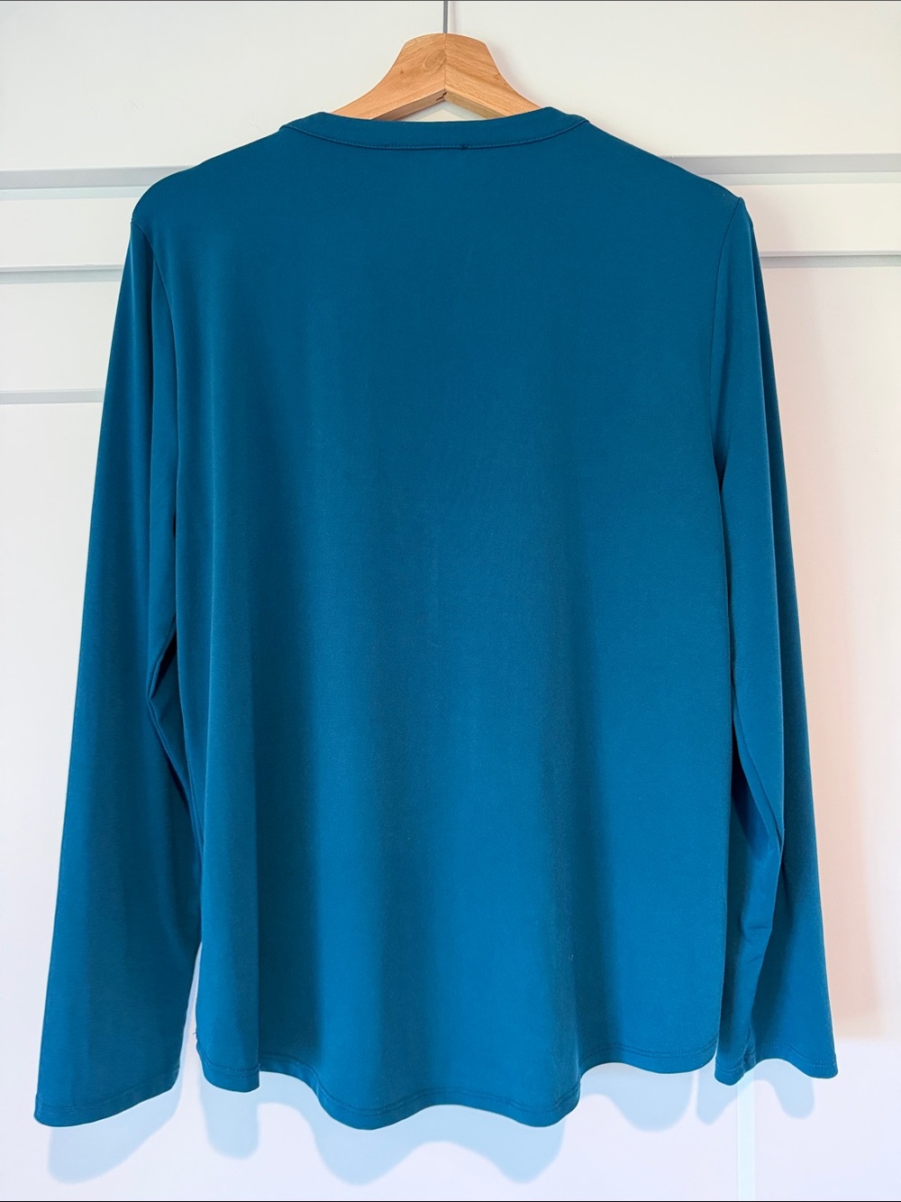 INC Teal Long-Sleeve Top with Gold Zip Accents - Picture 2 of 2